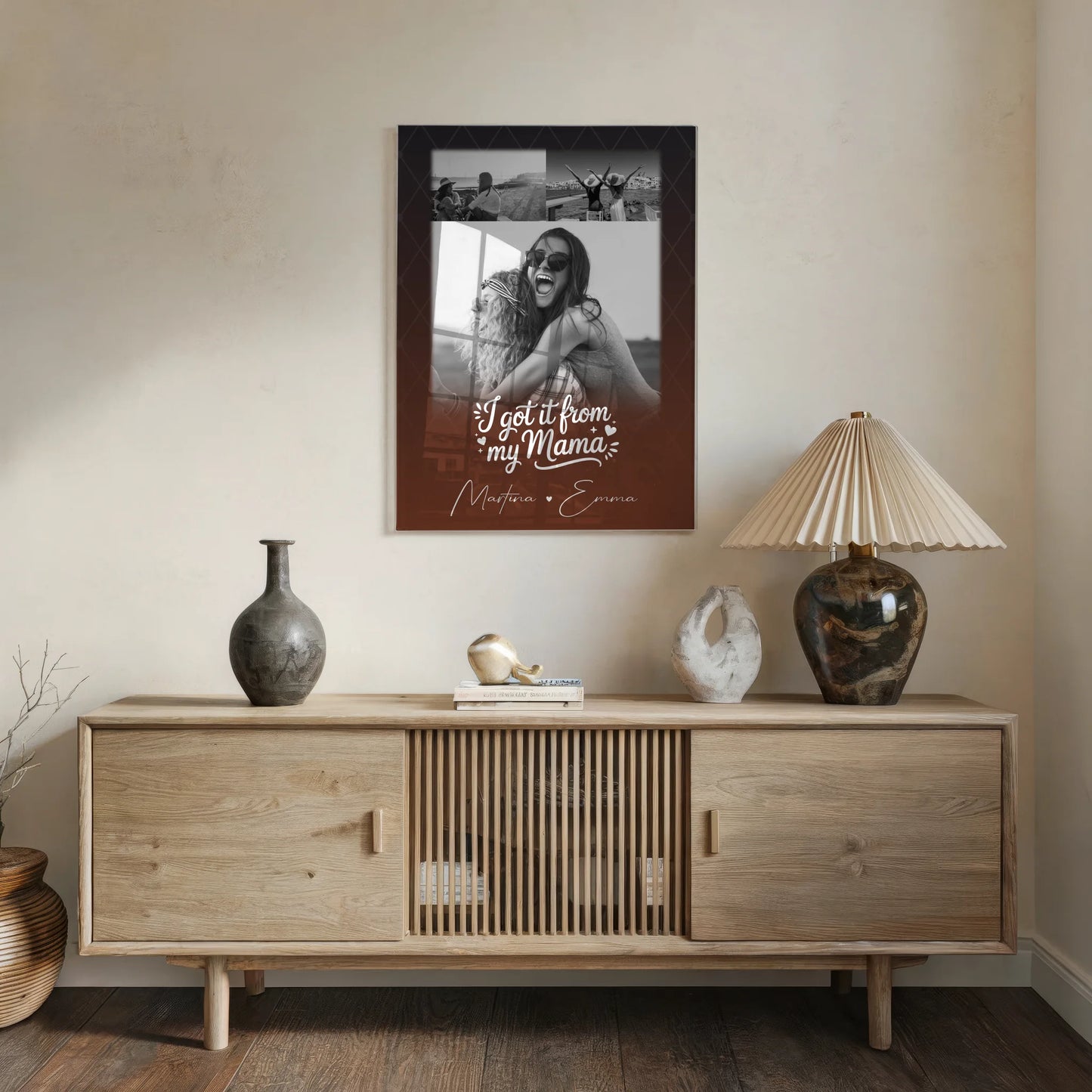 Personalisierte Mama Plakat Acrylglas Bild mit 3 Fotos Der Grund warum ich lächle Geschenk