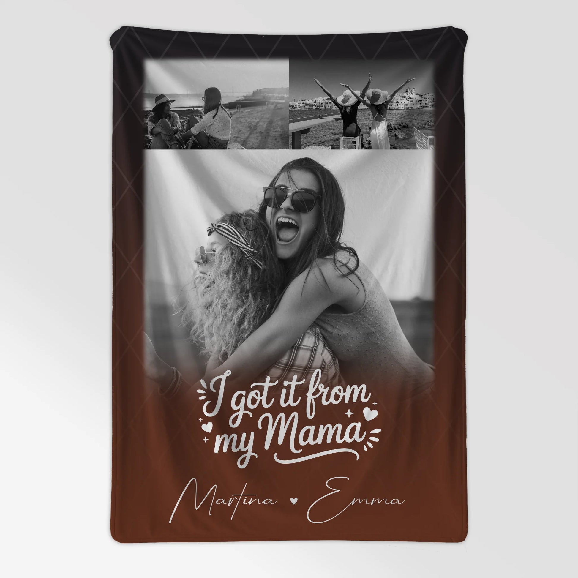 Personalisierte Mama Decke mit 3 Fotos und Der Grund warum ich lächle Geschenk für Mama 7