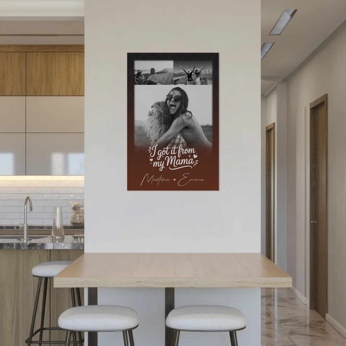 Personalisierte Mama Plakat mit 3 Fotos Der Grund warum ich lächle Geschenkidee für Mütter 2
