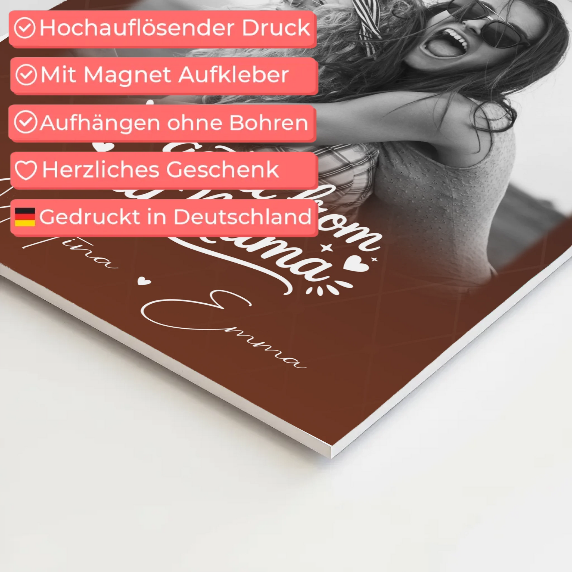 Personalisierte Mama Plakat mit 3 Fotos Der Grund warum ich lächle Geschenkidee für Mütter 4