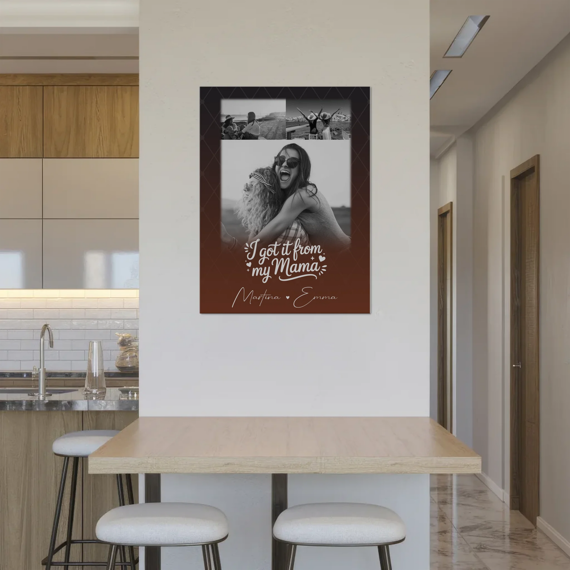 Personalisierte Mama Plakat mit 3 Fotos Der Grund warum ich lächle Geschenkidee für Mütter 8