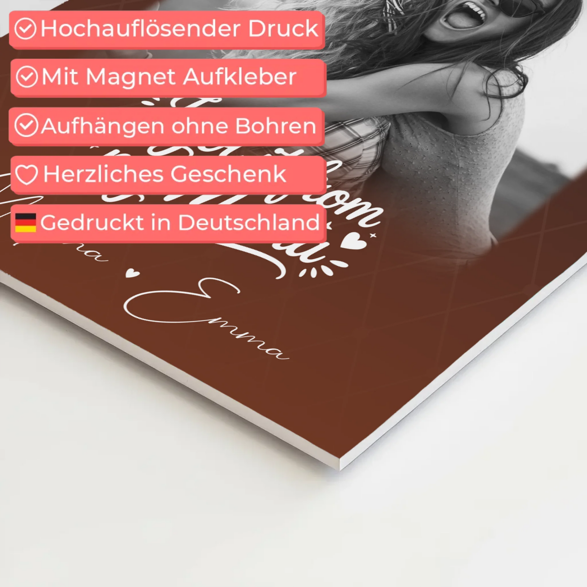 Personalisierte Mama Plakat mit 3 Fotos Der Grund warum ich lächle Geschenkidee für Mütter 10