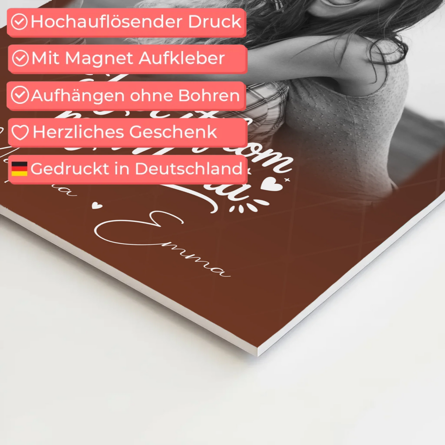 Personalisierte Mama Plakat mit 3 Fotos Der Grund warum ich lächle Geschenkidee für Mütter