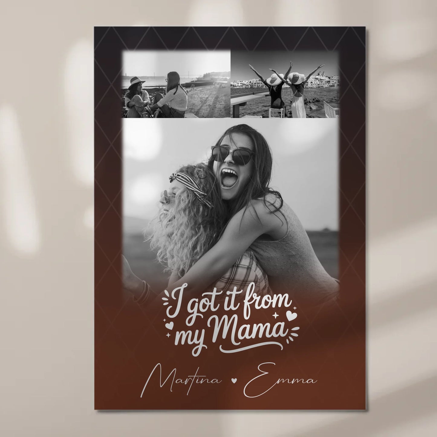 Personalisierte Mama Plakat mit 3 Fotos Der Grund warum ich lächle Geschenkidee für Mütter