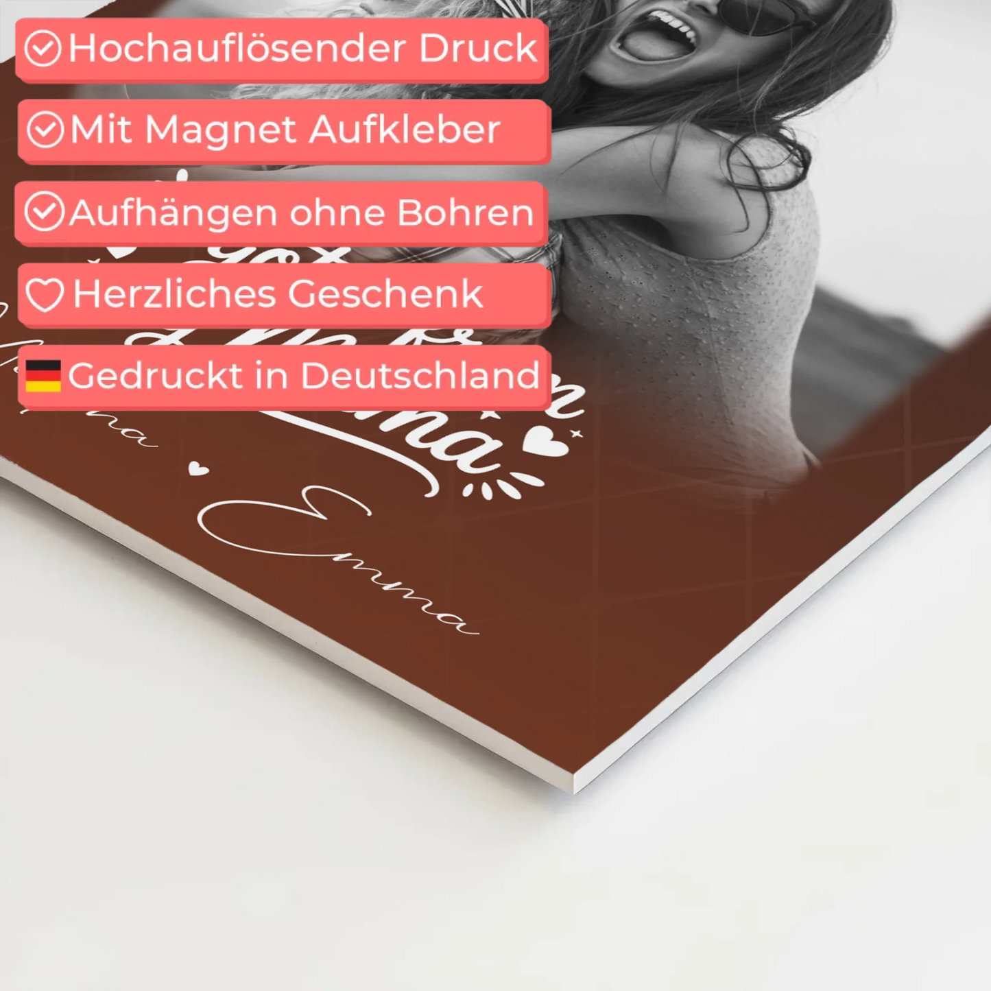 Personalisierte Mama Plakat mit 3 Fotos Der Grund warum ich lächle Geschenkidee für Mütter