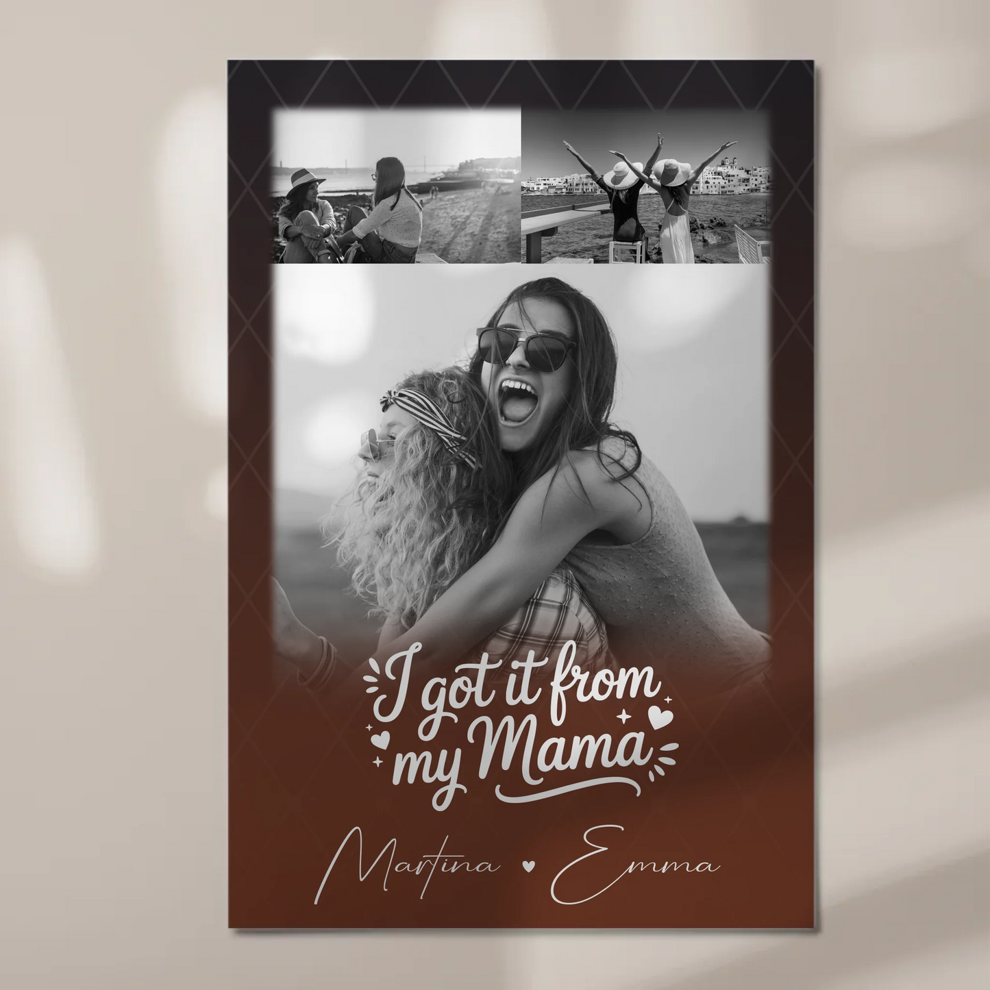 Personalisierte Mama Plakat mit 3 Fotos Der Grund warum ich lächle Geschenkidee für Mütter