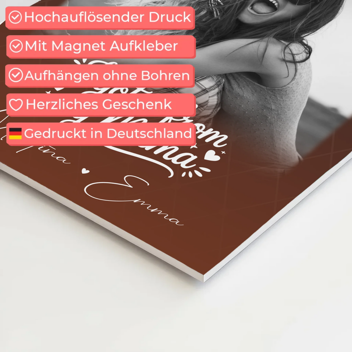 Personalisierte Mama Plakat mit 3 Fotos Der Grund warum ich lächle Geschenkidee für Mütter