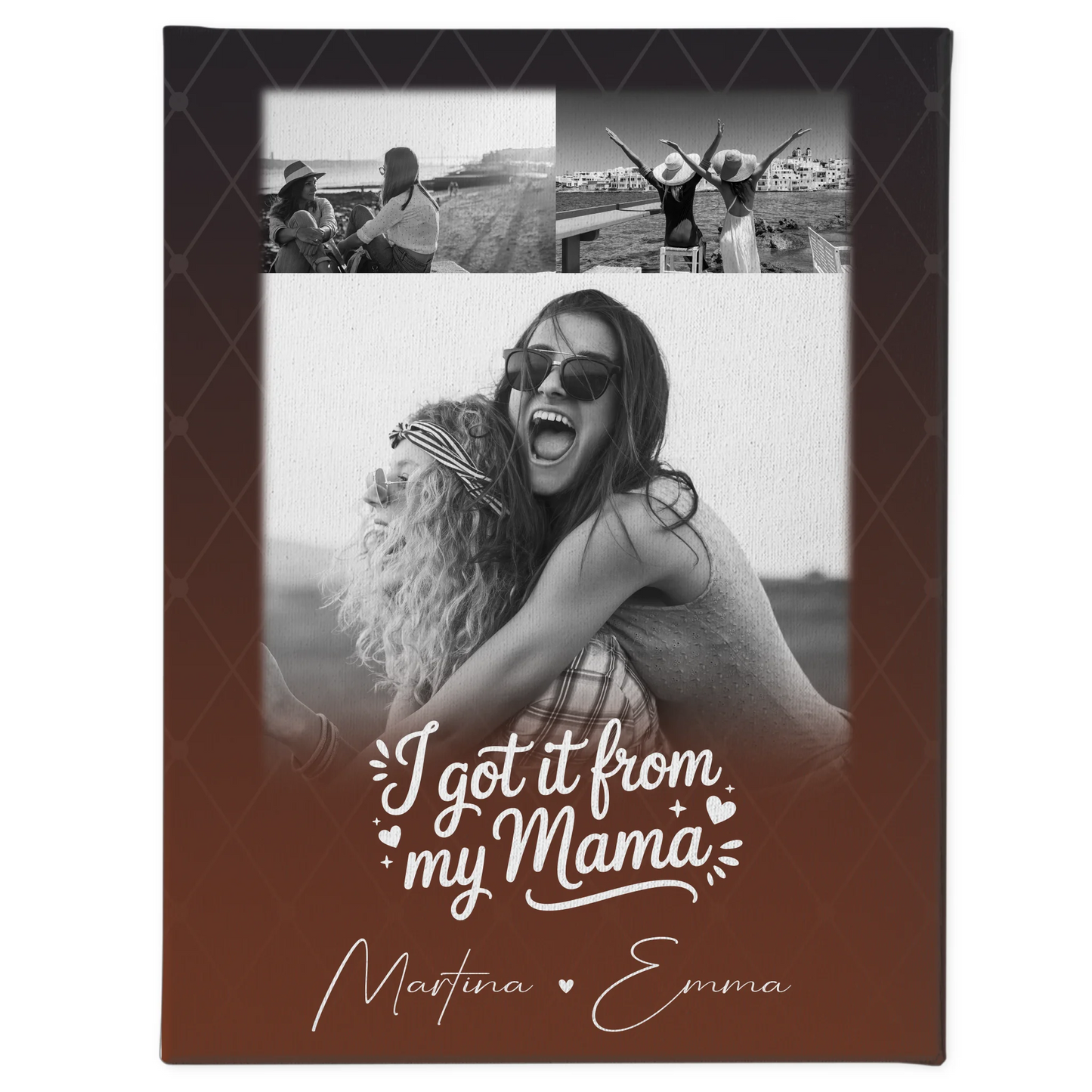 Personalisierte Leinwand Mama mit 3 Fotos Der Grund warum ich lächle Geschenk für Mama 1