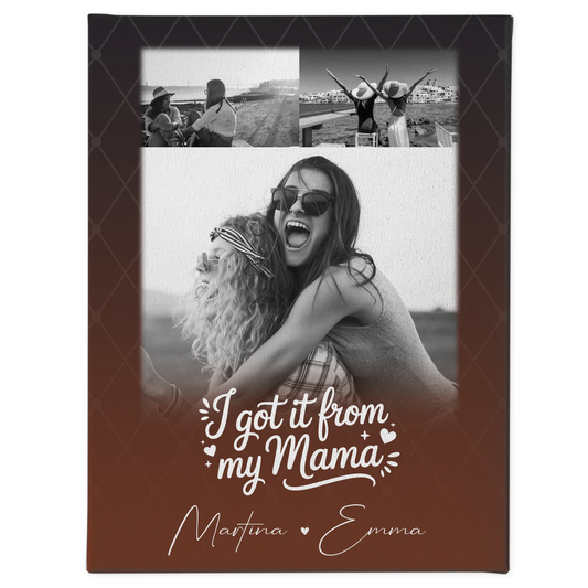 Personalisierte Leinwand Mama mit 3 Fotos Der Grund warum ich lächle Geschenk für Mama 1