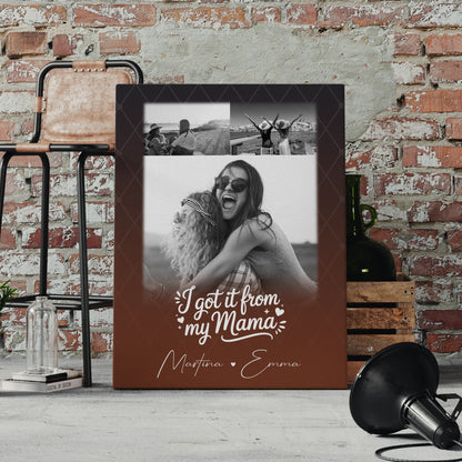 Personalisierte Leinwand Mama mit 3 Fotos Der Grund warum ich lächle Geschenk für Mama 4