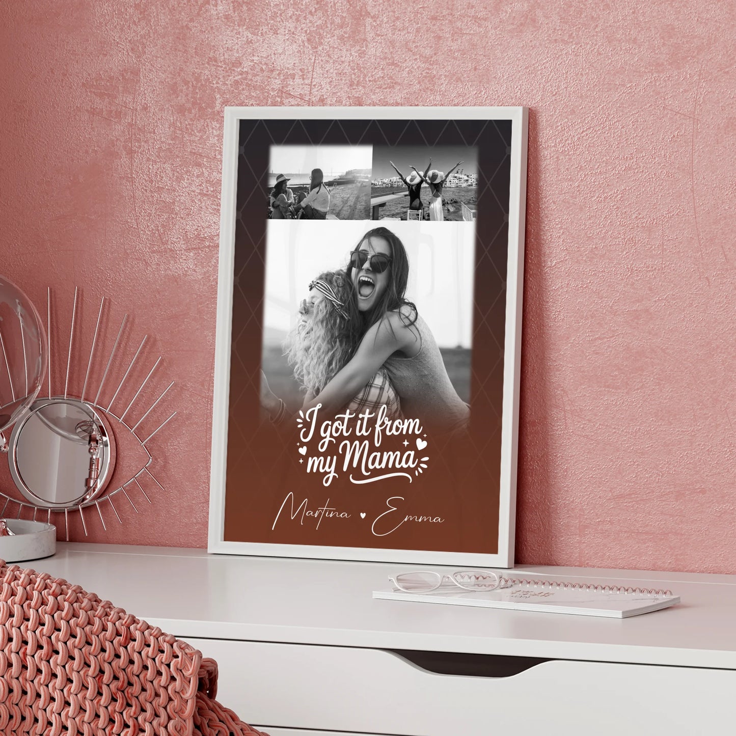 Poster Für Mama personalisiert mit 3 Fotos Der Grund warum ich lächle Geschenkidee