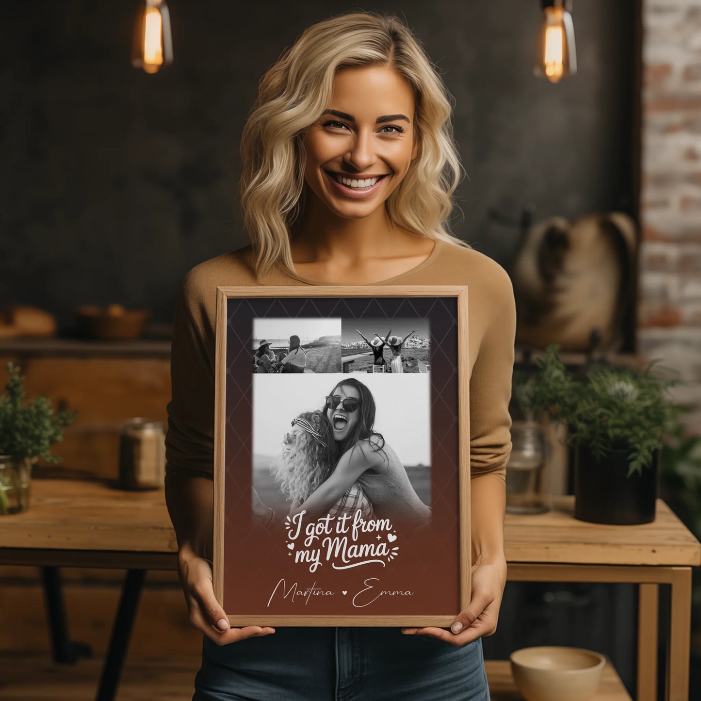 Poster Für Mama personalisiert mit 3 Fotos Der Grund warum ich lächle Geschenkidee