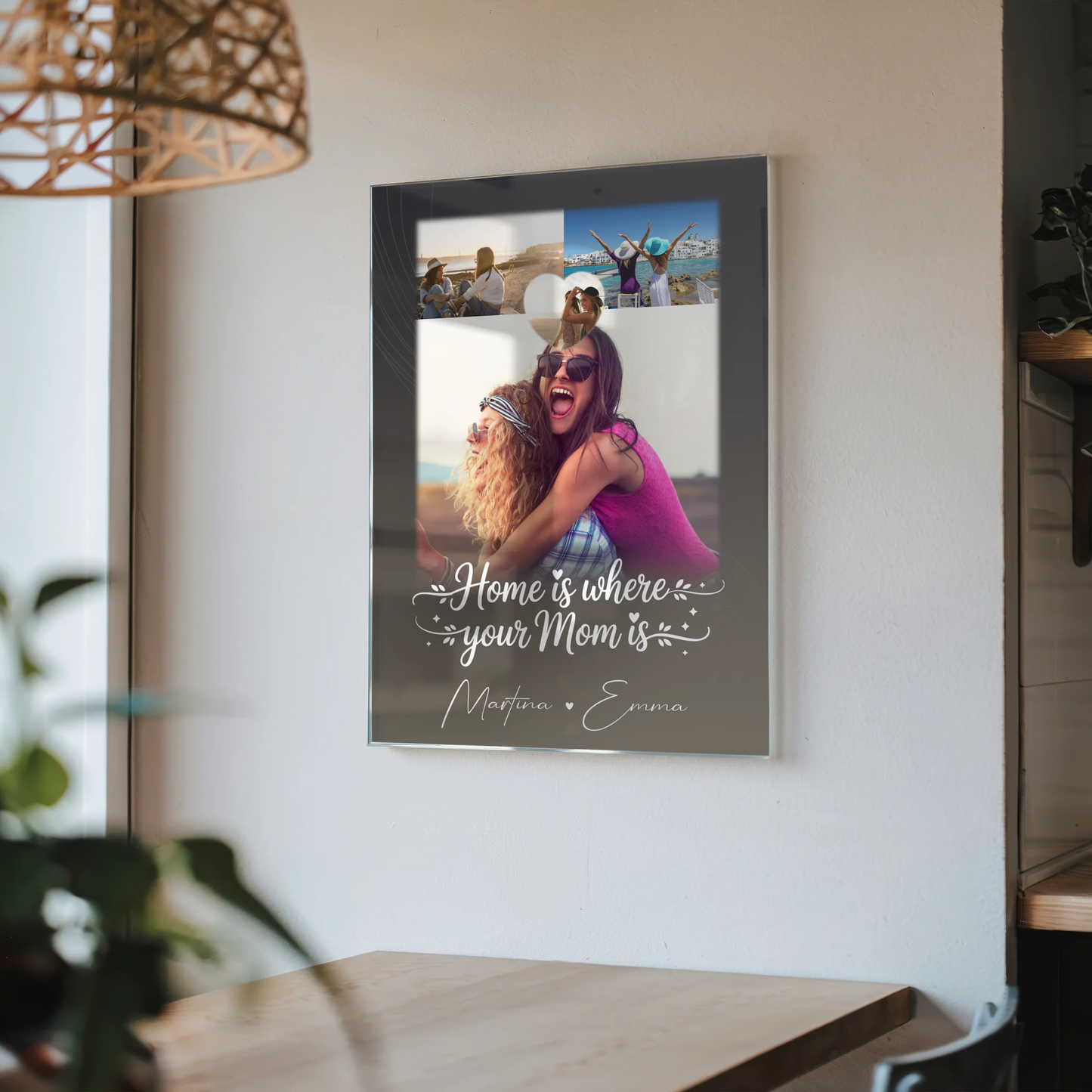 Mama Plakat Acrylglas Bild mit 3 Fotos und Herz Foto Allerbeste Perfekte Person