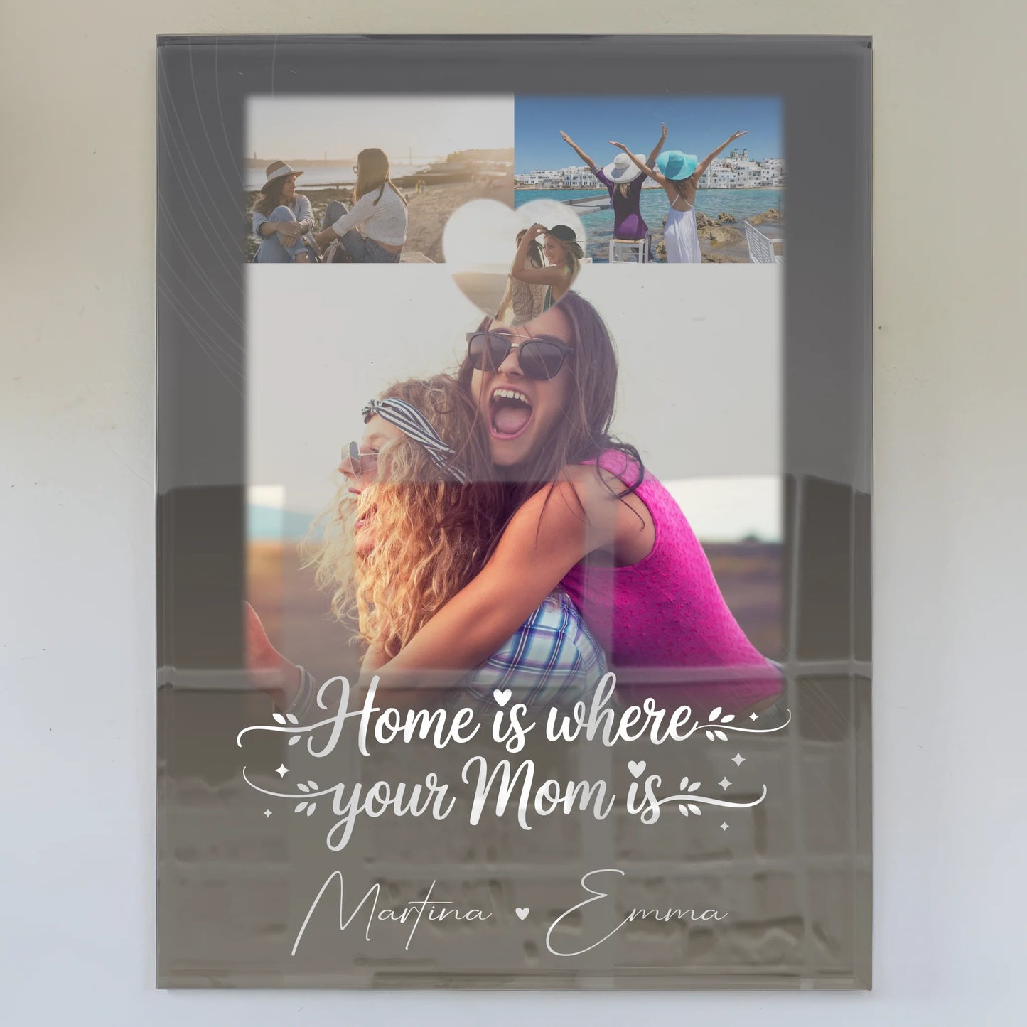 Mama Plakat Acrylglas Bild mit 3 Fotos und Herz Foto Allerbeste Perfekte Person