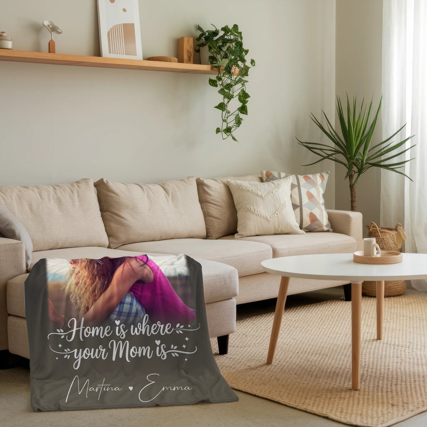 Decke Mit Namen 3 Fotos und 1 Herz Foto Allerbeste Perfekte Person personalisiertes Geschenk 4