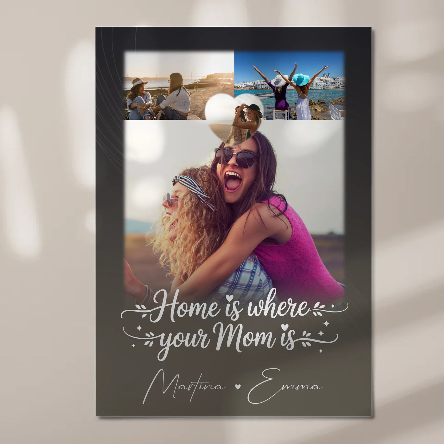 Mama Plakat Fotoboard mit 3 Fotos und 1 Herz Foto Allerbeste Perfekte Person