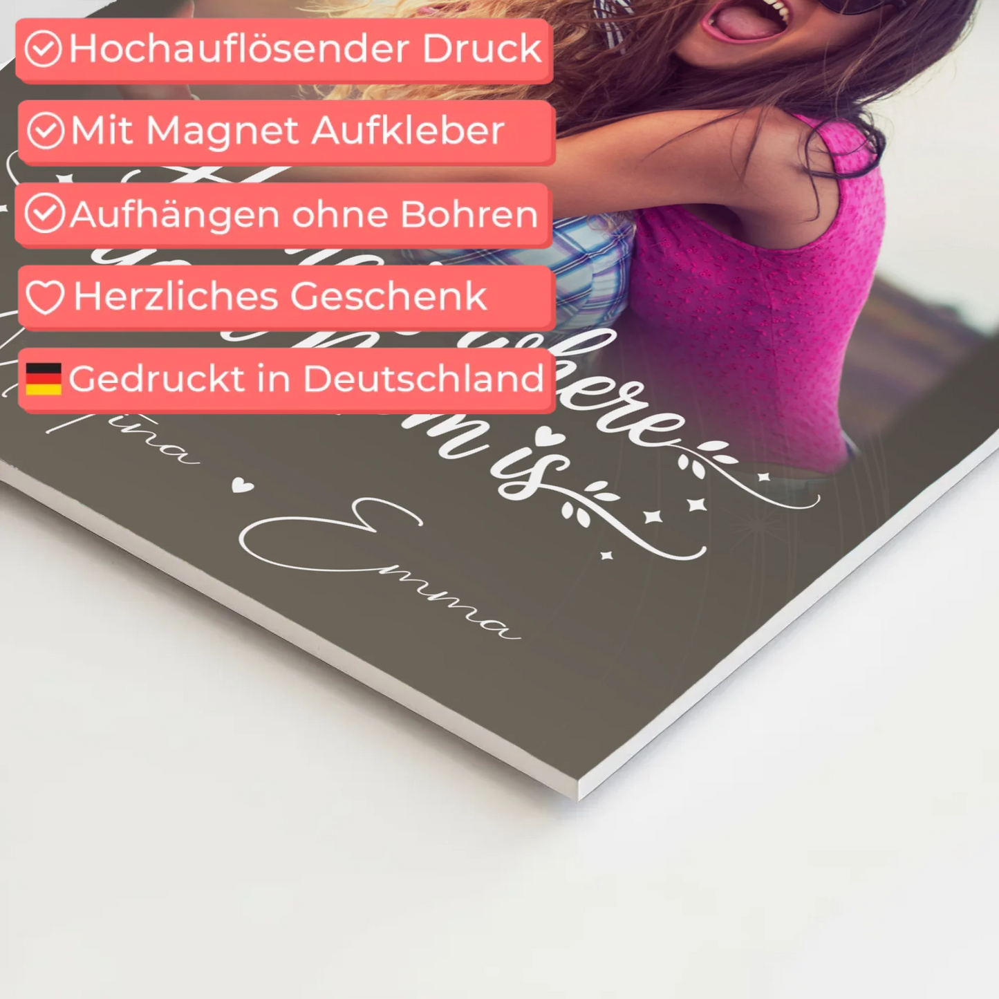 Mama Plakat Fotoboard mit 3 Fotos und 1 Herz Foto Allerbeste Perfekte Person