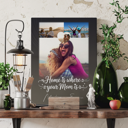 Mama Leinwand mit 3 Fotos und Herz Foto Allerbeste Perfekte Person personalisiertes Geschenk 3