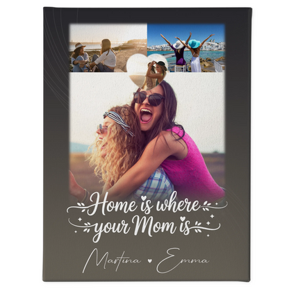 Mama Leinwand mit 3 Fotos und Herz Foto Allerbeste Perfekte Person personalisiertes Geschenk 1