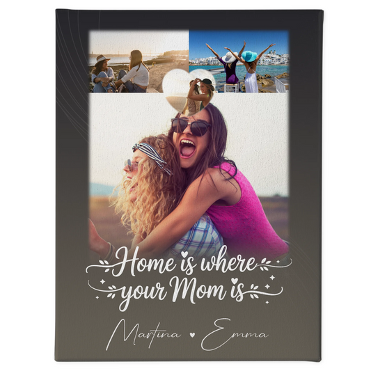 Mama Leinwand mit 3 Fotos und Herz Foto Allerbeste Perfekte Person personalisiertes Geschenk 1
