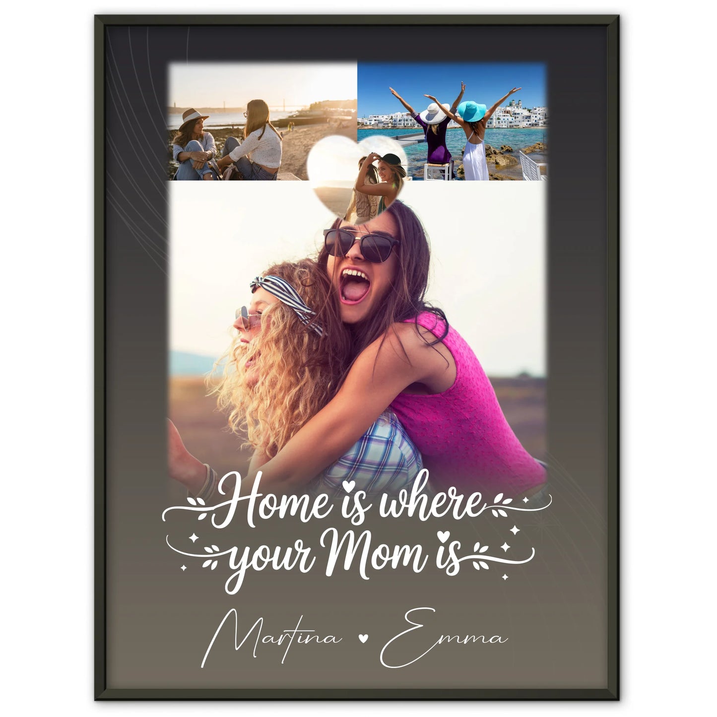 Mama Plakat Poster Allerbeste Perfekte Person mit 3 Fotos und 1 Herz Foto