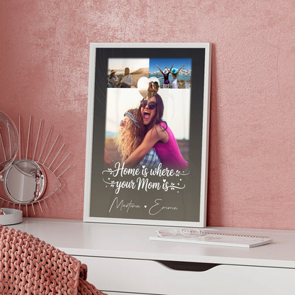 Mama Plakat Poster Allerbeste Perfekte Person mit 3 Fotos und 1 Herz Foto