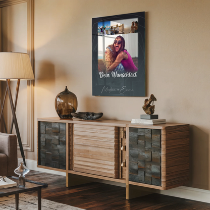 Mama Plakat mit 4 Fotos Wunschtext Du verrückt Ich verrückt personalisiert