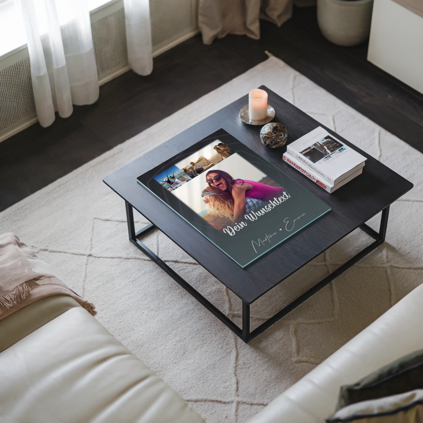 Mama Plakat mit 4 Fotos Wunschtext Du verrückt Ich verrückt personalisiert