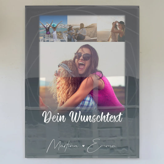 Mama Plakat mit 4 Fotos Wunschtext Du verrückt Ich verrückt personalisiert