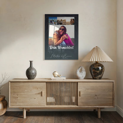 Mama Plakat mit 4 Fotos Wunschtext Du verrückt Ich verrückt personalisiert