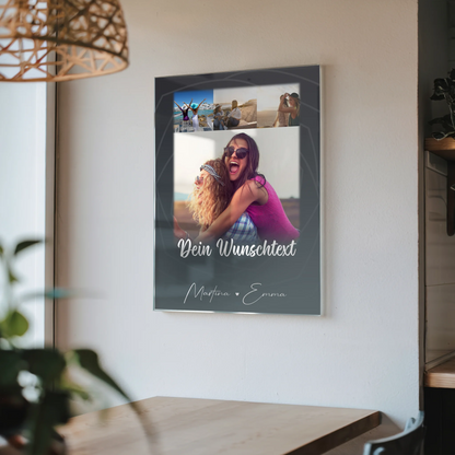 Mama Plakat mit 4 Fotos Wunschtext Du verrückt Ich verrückt personalisiert