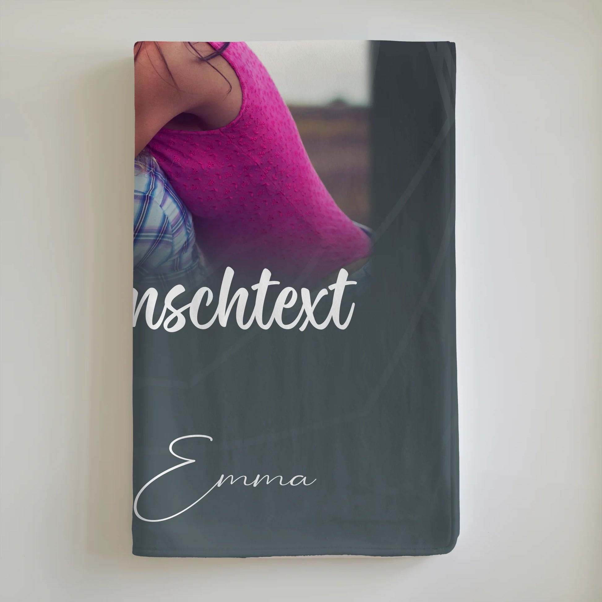 Personalisierte Decke Für Mama mit 4 Fotos Wunschtext Du verrückt Ich verrückt 6