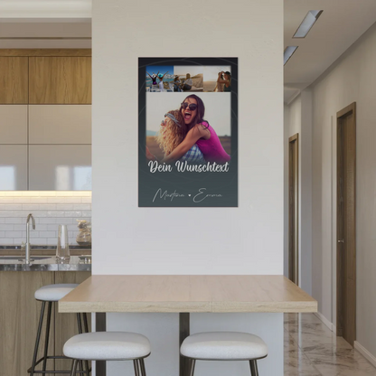 Mama Plakat mit 4 Fotos Wunschtext Du verrückt Ich verrückt personalisiertes Geschenk 2