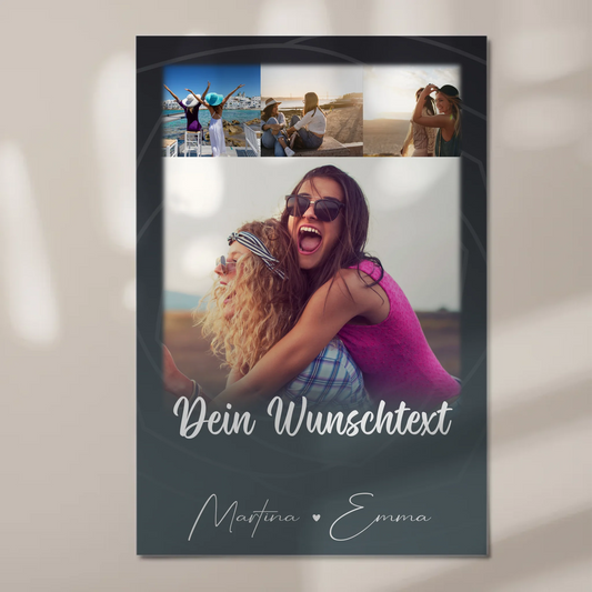 Mama Plakat mit 4 Fotos Wunschtext Du verrückt Ich verrückt personalisiertes Geschenk 1