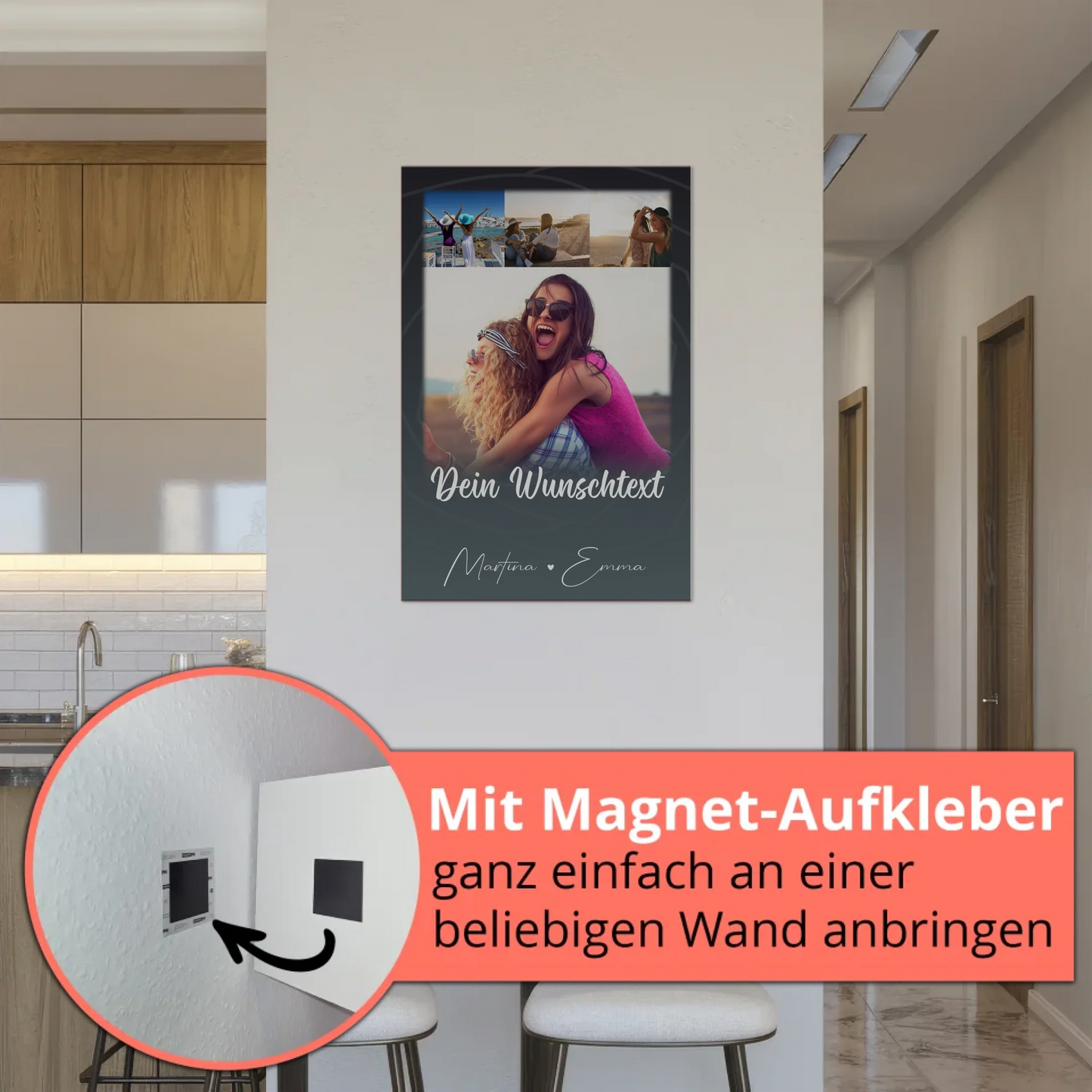 Mama Plakat mit 4 Fotos Wunschtext Du verrückt Ich verrückt personalisiertes Geschenk 5