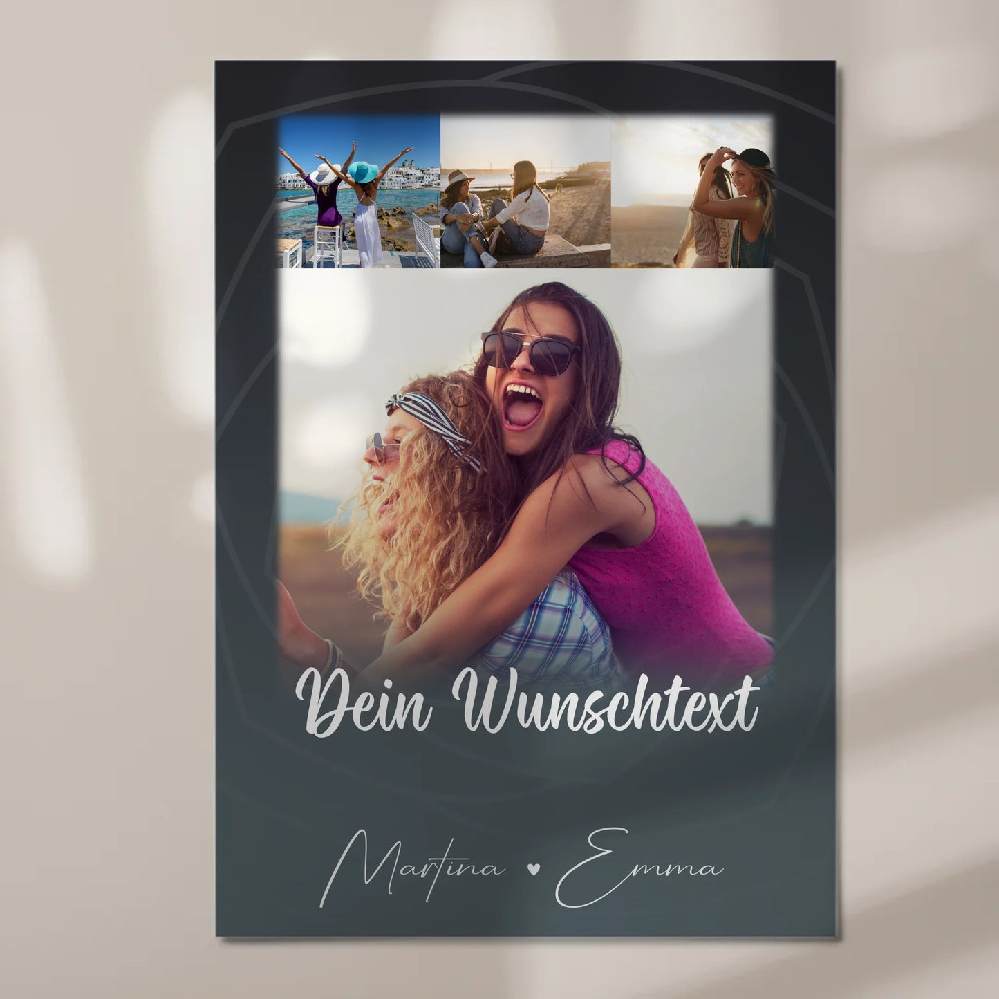 Mama Plakat mit 4 Fotos Wunschtext Du verrückt Ich verrückt personalisiertes Geschenk 7