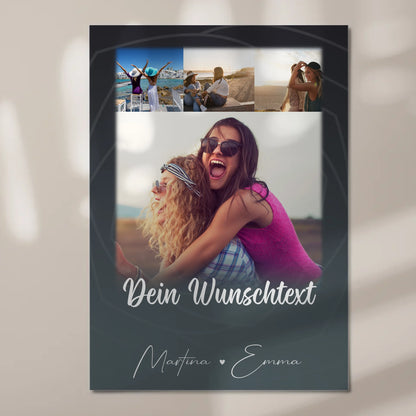 Mama Plakat mit 4 Fotos Wunschtext Du verrückt Ich verrückt personalisiertes Geschenk 7