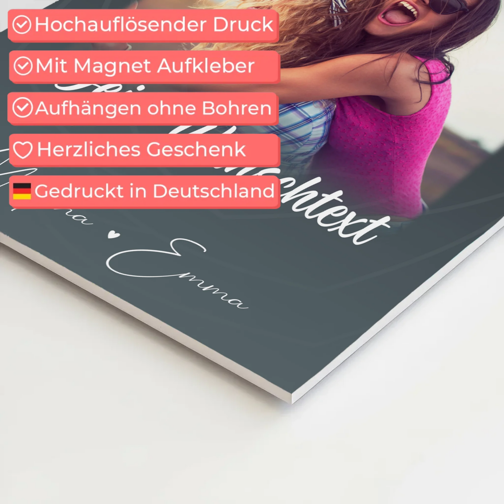 Mama Plakat mit 4 Fotos Wunschtext Du verrückt Ich verrückt personalisiertes Geschenk 10