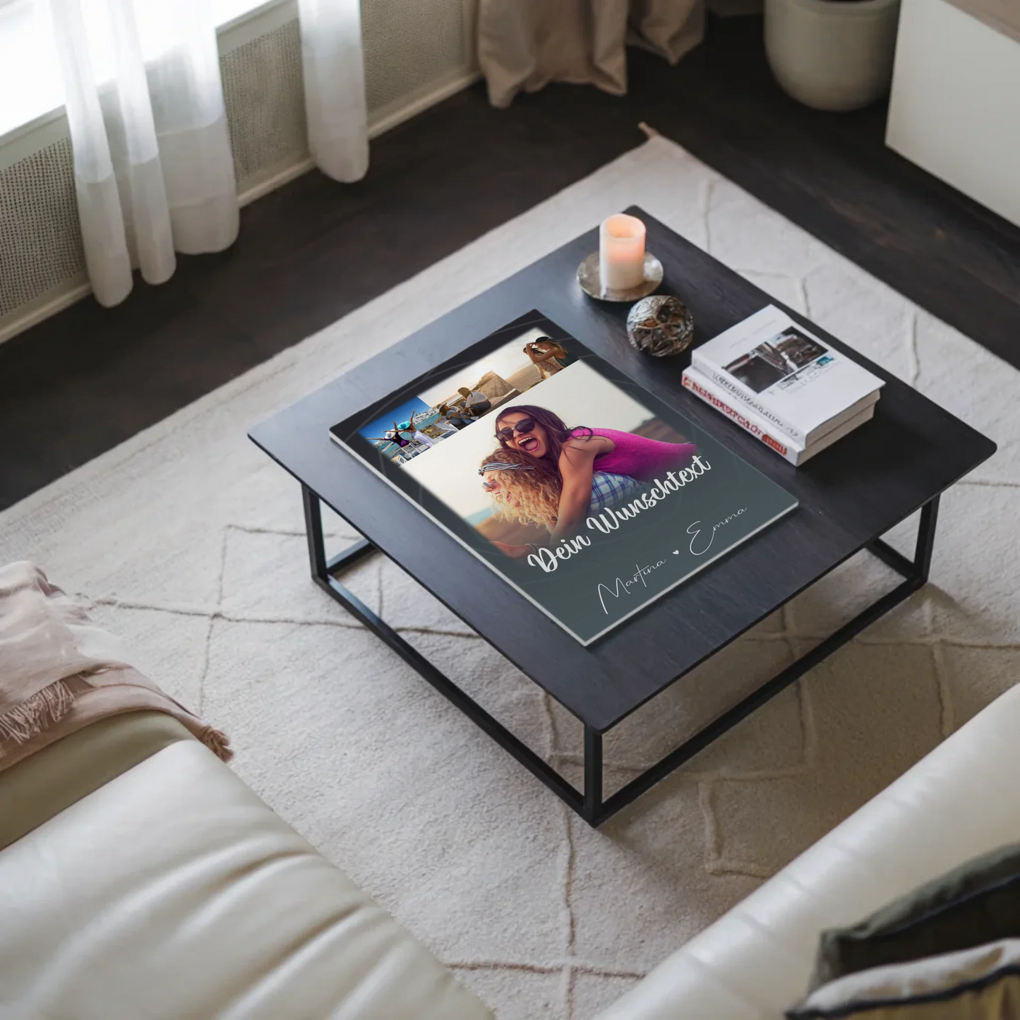 Mama Plakat mit 4 Fotos Wunschtext Du verrückt Ich verrückt personalisiertes Geschenk