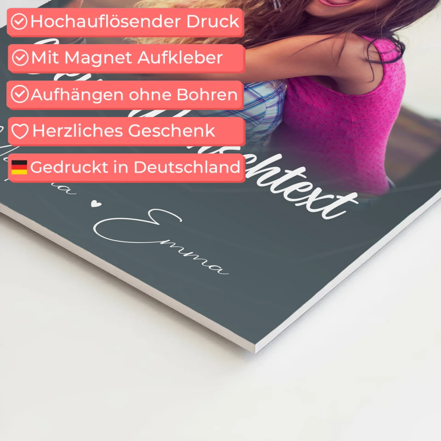 Mama Plakat mit 4 Fotos Wunschtext Du verrückt Ich verrückt personalisiertes Geschenk