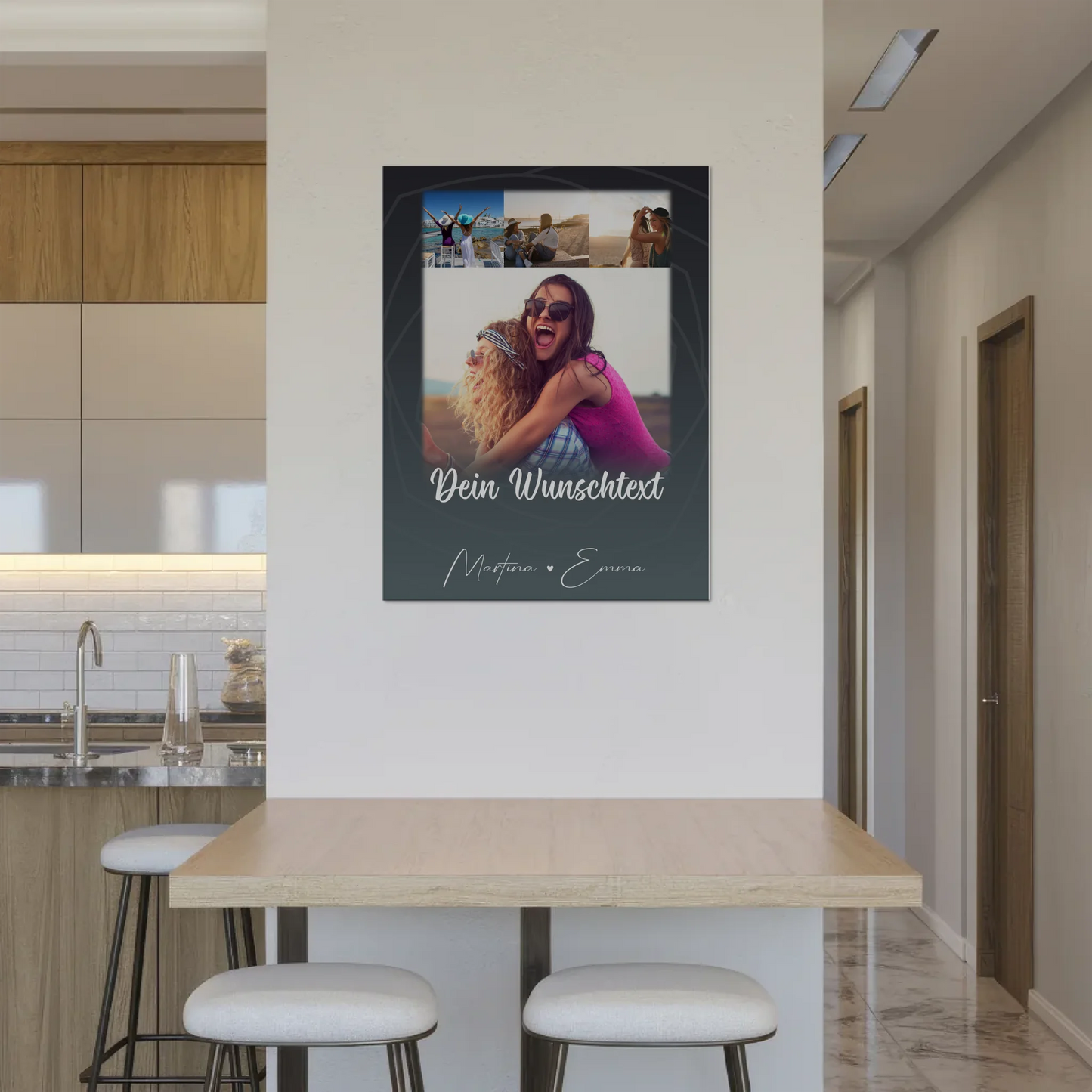 Mama Plakat mit 4 Fotos Wunschtext Du verrückt Ich verrückt personalisiertes Geschenk