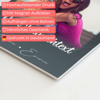 Mama Plakat mit 4 Fotos Wunschtext Du verrückt Ich verrückt personalisiertes Geschenk