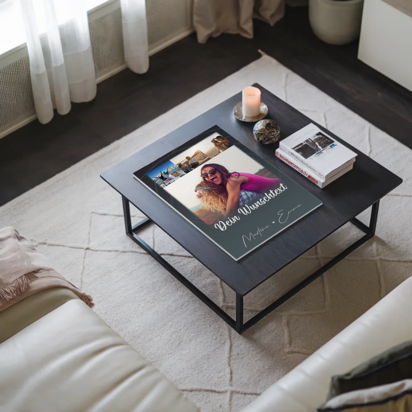 Mama Plakat mit 4 Fotos Wunschtext Du verrückt Ich verrückt personalisiertes Geschenk