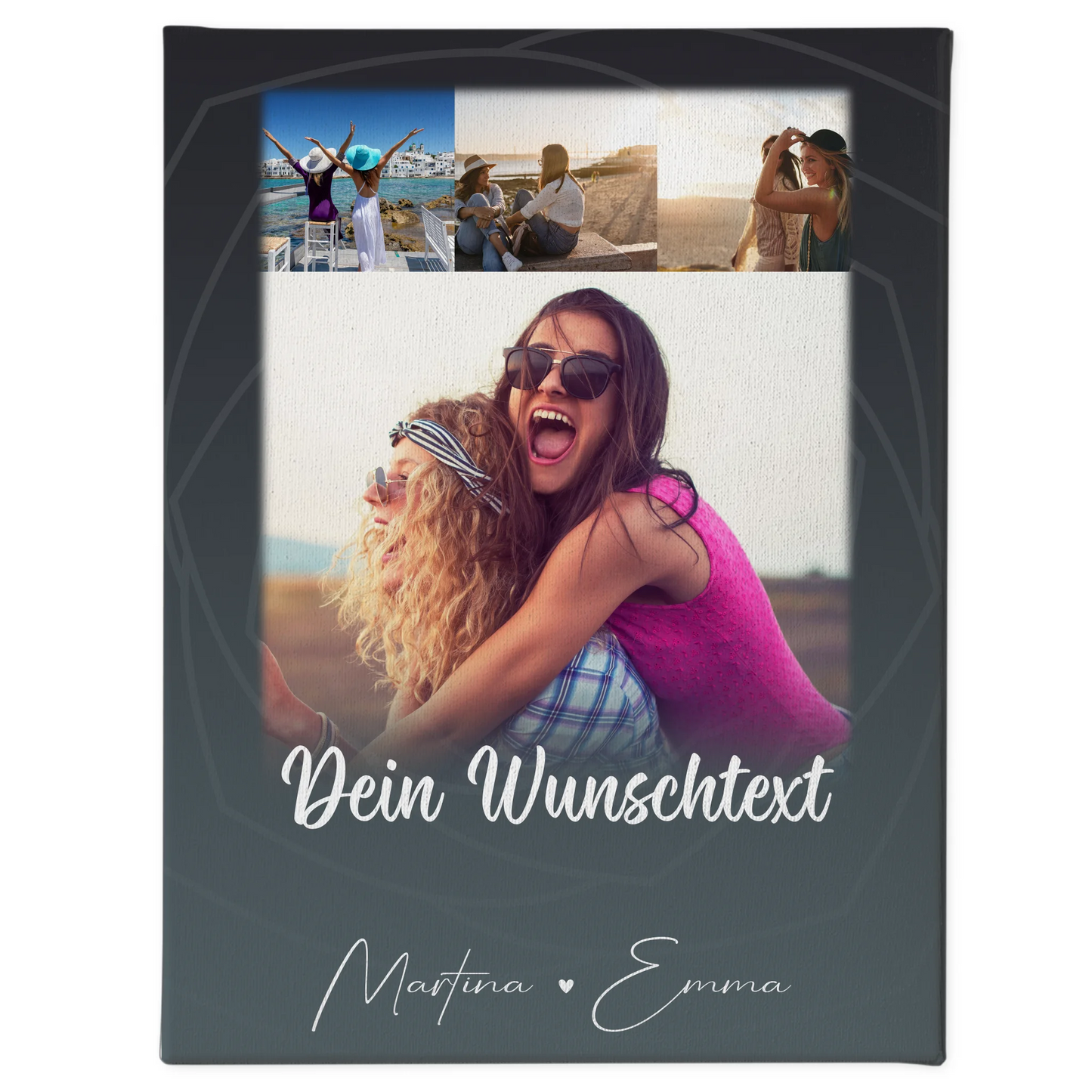 Mama Plakat Leinwand mit 4 Fotos Wunschtext Du verrückt Ich verrückt passt 1