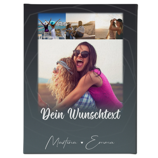 Mama Plakat Leinwand mit 4 Fotos Wunschtext Du verrückt Ich verrückt passt 1