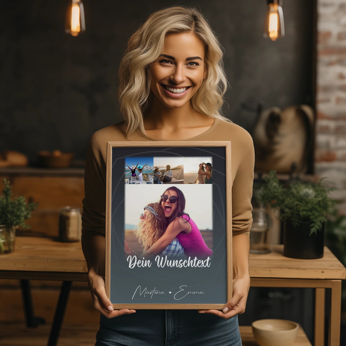 Mama Plakat 4 Fotos und Wunschtext Du verrückt Ich verrückt Passt