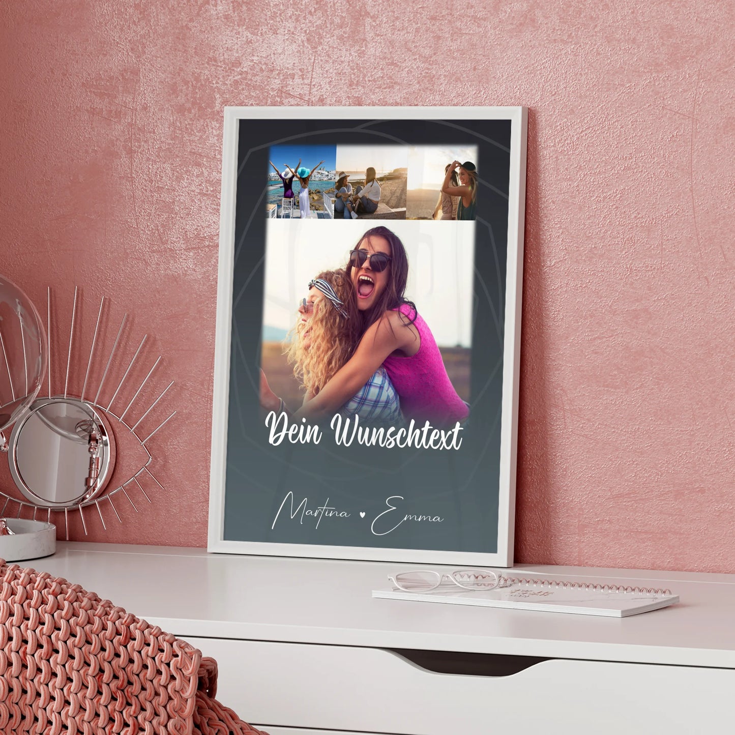 Mama Plakat 4 Fotos und Wunschtext Du verrückt Ich verrückt Passt