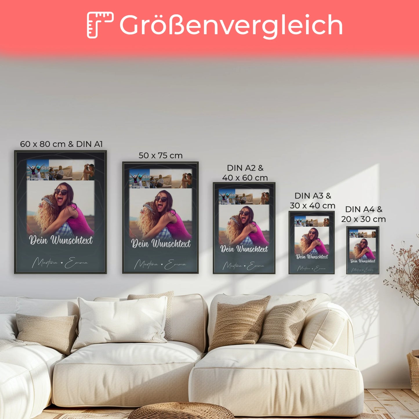 Mama Plakat 4 Fotos und Wunschtext Du verrückt Ich verrückt Passt