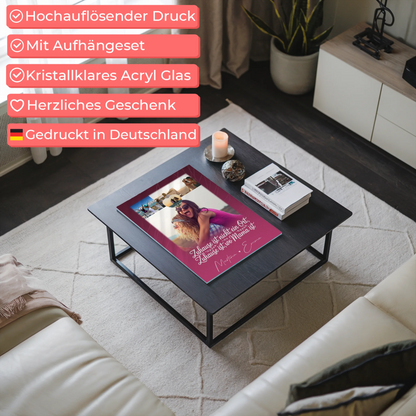 Personalisiertes Mama Plakat mit 4 Fotos und kleinem Herz Du bist cool ich bin cool passt
