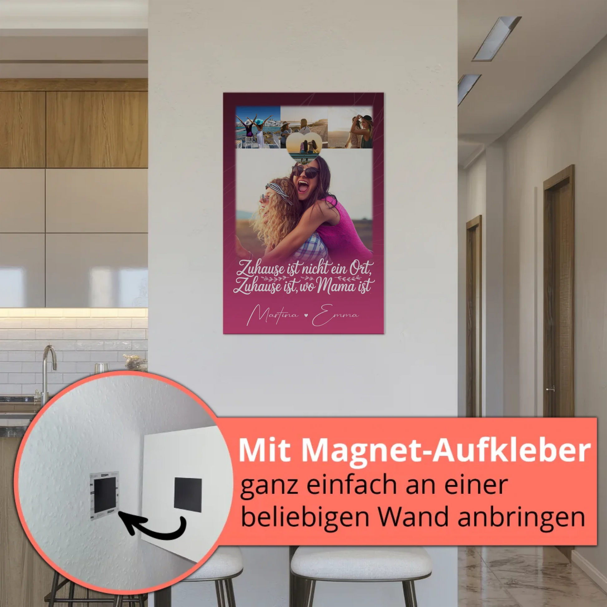 Mama Plakat mit 4 Fotos und 1 Kleines Herz Foto Du bist cool ich bin cool passt perfekt zum personalisierten Geschenk 5